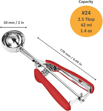 Cookie Scoop, Ice Cream Scoop, 1Tbsp/15 ml/0.5oz Cookie Scoops for Baking, 18/8 Stainless Steel Cookie Scooper for Baking, Ice Cream Scooper with Trigger Release, Cookie Dough Scoop with Non-slip Grip