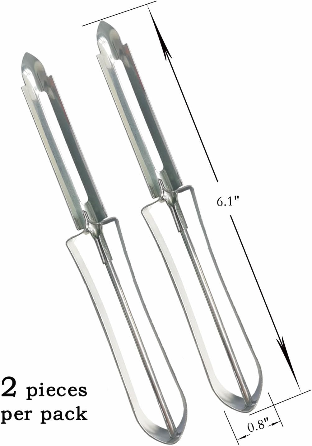 Stainless Steel Vegetable & Fruit Peeler Sharp Blade for Peeling (Potatoes, Apples, Carrots), Ergonomic Non-Slip Handle, Dishwasher Safe Kitchen Tool 2pcs