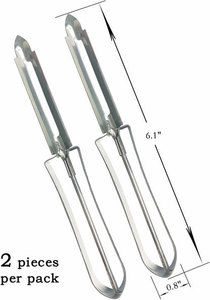 Stainless Steel Vegetable & Fruit Peeler Sharp Blade for Peeling (Potatoes, Apples, Carrots), Ergonomic Non-Slip Handle, Dishwasher Safe Kitchen Tool 2pcs