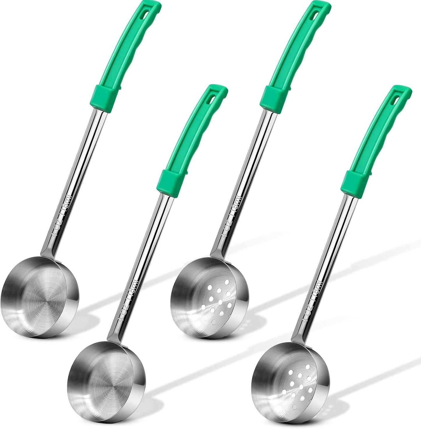 4 Ounce Solid Stainless Steel Portion Control Ladle Spoon - 4Pcs Pizza Sauce Serving Spoons Portion Ladle for Sauces, Perfect for Weight Watchers, Buffets, Parties