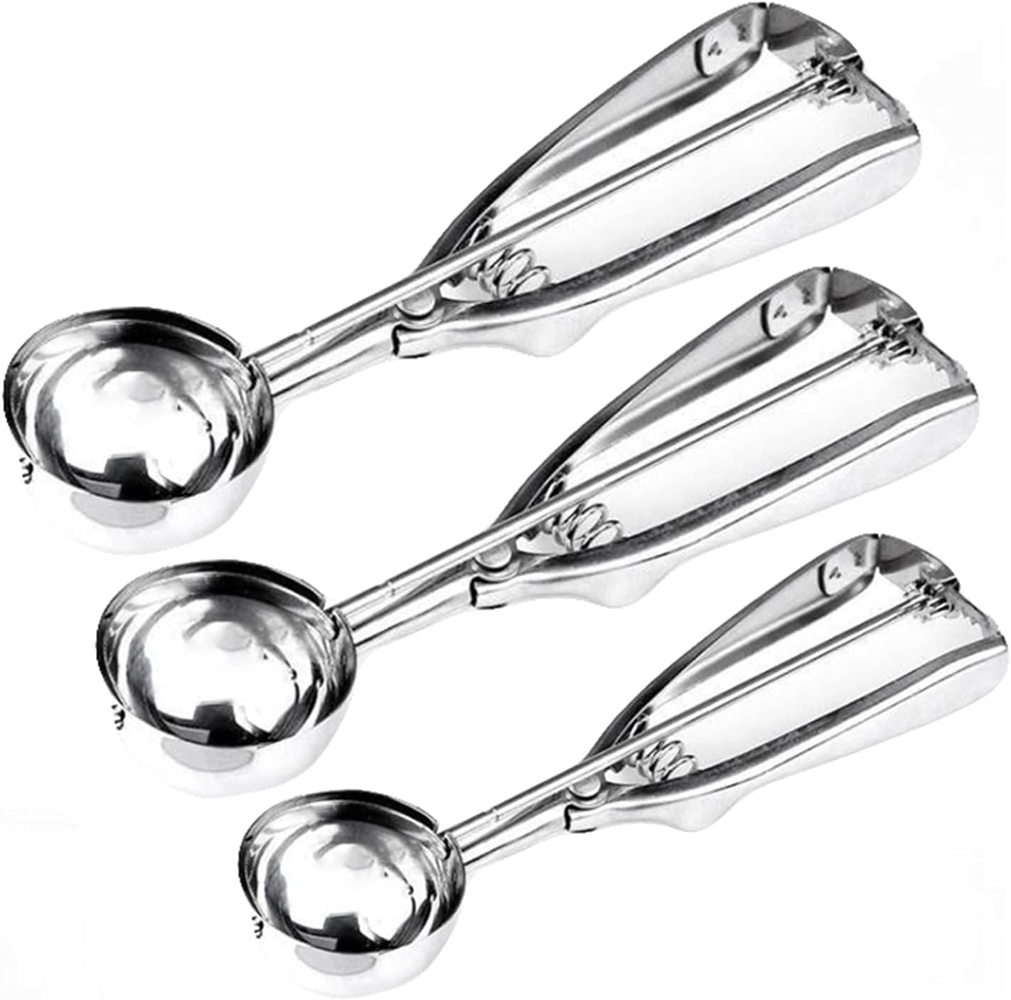 Cookie Scoops for Baking Set of 3, Stainless Steel Ice Cream Scoop, 1 Tbsp/2 Tbsp/3 Tbsp Cookie Dough Scoop for Cookie Cupcake Muffin Ice Cream