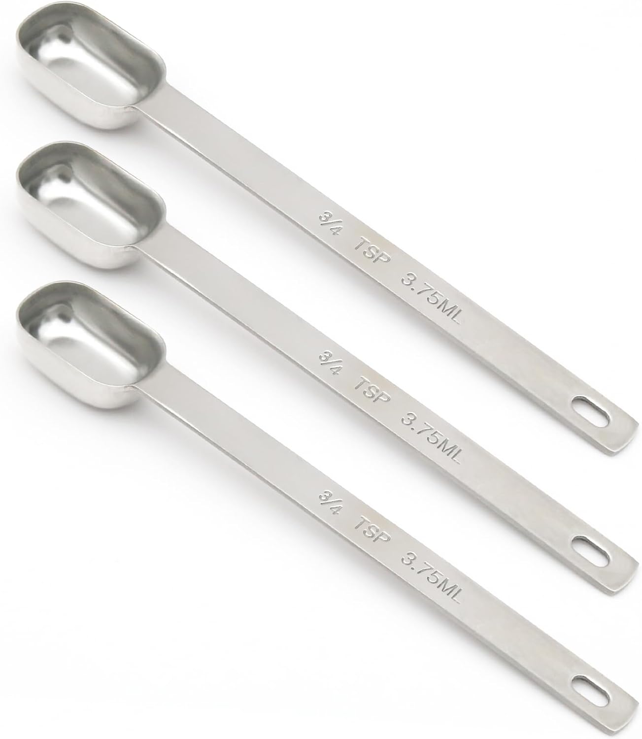 2PCS 1/4tsp (1.25ml) Single Measuring Spoon, Stainless Steel Long Handle Individual Teaspoons Only
