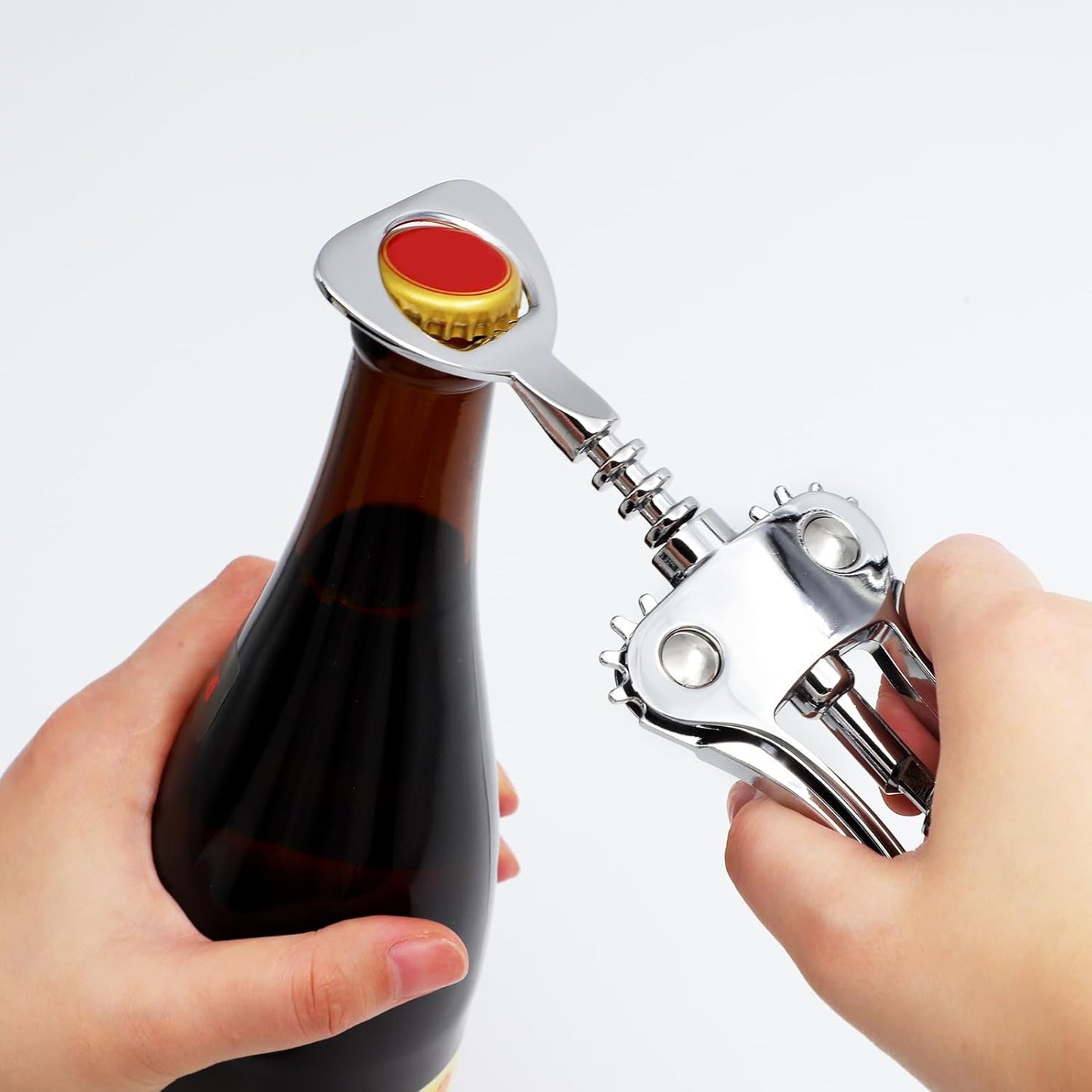 Generic Zinc Alloy Wing Corkscrew Wine Bottle Opener, Silver