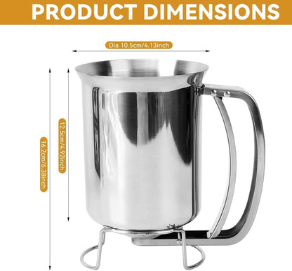 Pancake Dispenser for Batter, Stainless Steel Batter Dispenser, 900ML Funnel Cake Dispenser Batter Pourer for Baking Cupcakes Muffins Crepes Waffles