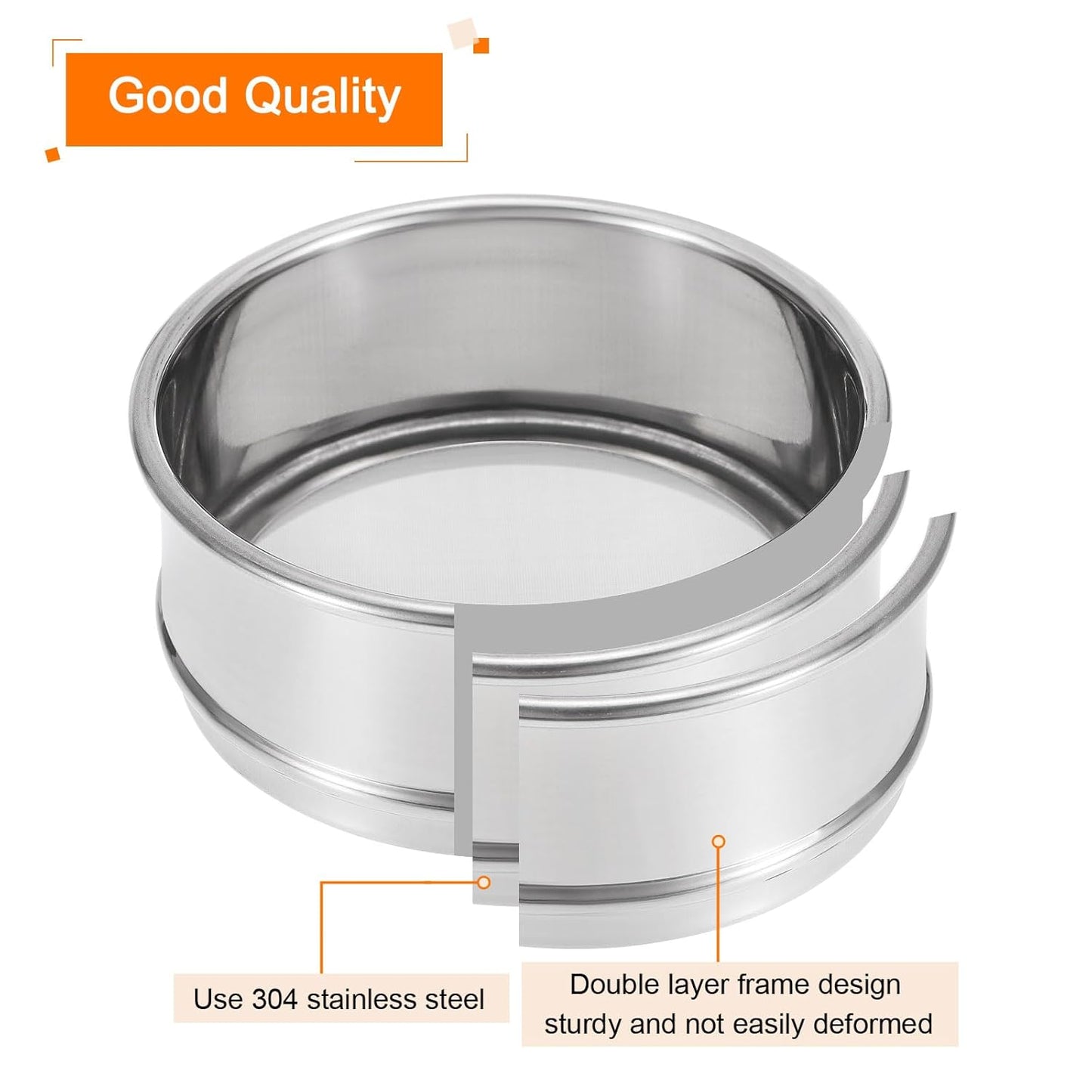 PATIKIL 150 Mesh Lab Sieve, 4" Diameter Test Sieve 304 Stainless Steel Wire Cloth (0.1mm) for Industrial Laboratory