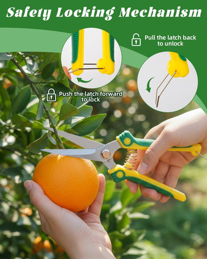 EWPJDK 3 Pack Garden Pruning Shears, Stainless Steel Shears, Gardening Shears, Scissors, Garden Clippers, Pruning Snips, Pruning Shears for Gardening Tools (Yellow+Green)