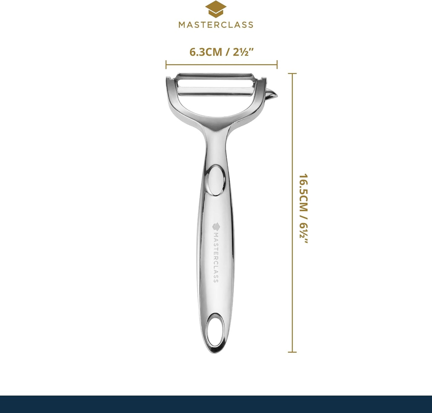 MasterClass KitchenCraft KCMCYP Heavy Duty Y-Shaped Swivel Potato Peeler, Silver