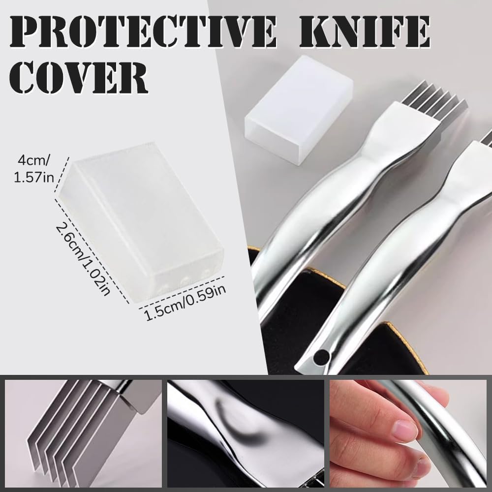 Shred Silk The Knife, Stainless Steel Green Onion Slicer Food Speedy Chopper, Onion Knife Sharp Scallion Shredding Cutter, Kitchen Vegetable Cutter Household Multifunctional Food Slicer (1, Silver)