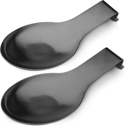 VanlonPro Stainless Steel Spoon Rest, Spatula Ladle Holder, Stainless Steel Utensil Spoon Rest Holder, Brushed Finish, Dishwasher Safe 9.8 x 3.7 Inch (Silver 1PC)