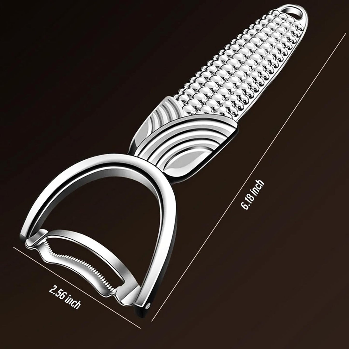Maxjoy Corn Peeler and Cob Stripper Stainless Steel Tool for Kernel Removal on Corn Cob
