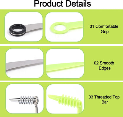 Lyreh 3pcs Spiral Cutter Knives, Stainless Steel & Plastic Vegetable Slicer Cutters Manual Spiral Screw Slicer Practical Kitchen Accessories for Potatoes Cucumbers Carrots