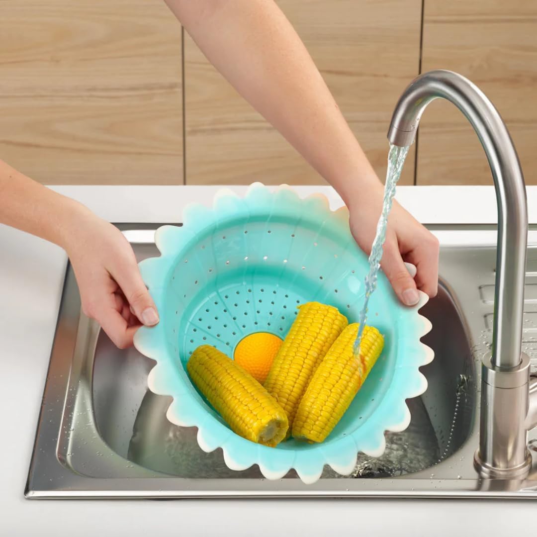 Charles Viancin 11 Inch Sunflower Collapsible Colander/Silicone Strainer – Kitchen Space Saving Essential