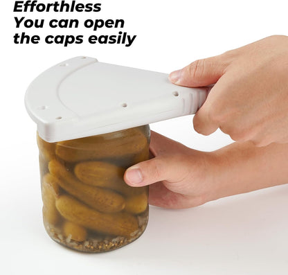 Jar Opener for Weak Hands, Ergonomic Bottle Opener Grip with Limited Hand Strength, Multi-Function Kitchen Gadget for 0.5-5.1 Inch Lids, Gray