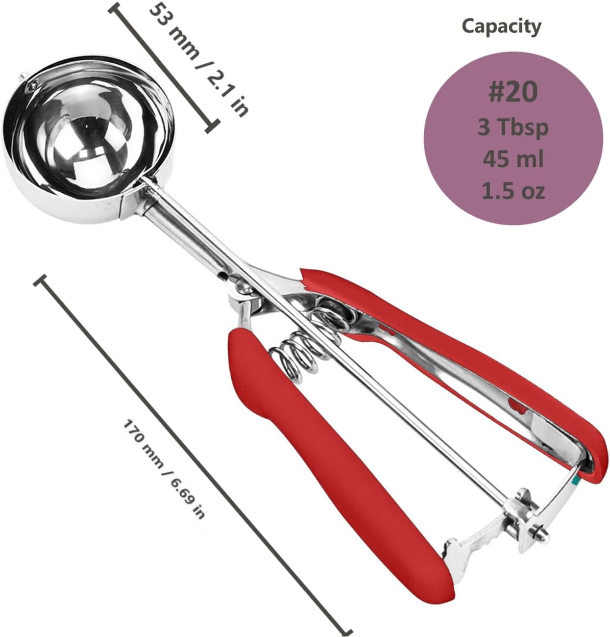 Ice Cream Scoop, 18/8 Stainless Steel Cookie Scoop, Cookie Scoops for Baking, 2 Tbsp/ 30 ml/ 1 oz Cookie Dough Scoop, Ice Cream Scooper with Trigger Release, Cookie Scooper for Baking
