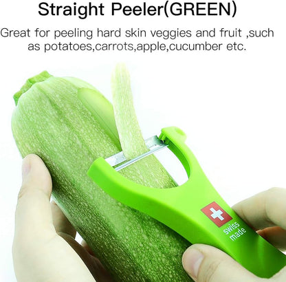 Original Swiss Made Peeler Vegetable&Fruits stainless steel blade Peeler for kitchen (BLACK-Thick skin Peeler)