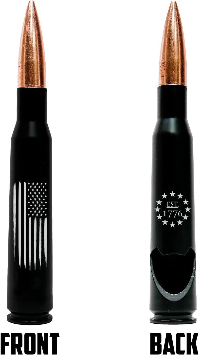 50.Cal American Flag Bottle Opener – American Flag Replica 50 BMG Opener - Patriotic Gift - Flag Bottle Opener