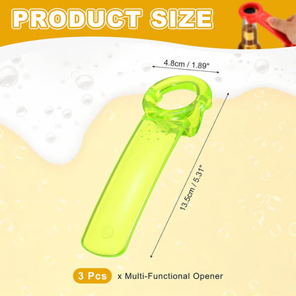 uxcell 2 Pcs Jar Key Lid Opener, Plastic Jar Lid Opener Easy Grip Multifunctional Durable Can Open Tool for Elderly Seniors Women Weak Hands Easy-use by Anyone, Orange/Sky Blue
