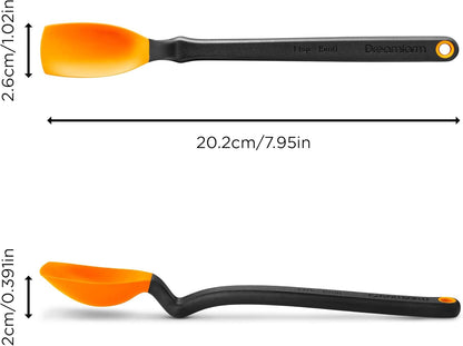 Dreamfarm Mini Supoon Non-Stick Sit-Up Silicone Scraping Cooking Spoon, Jar Scraper Measures 5ml Tsp - 8" Yellow