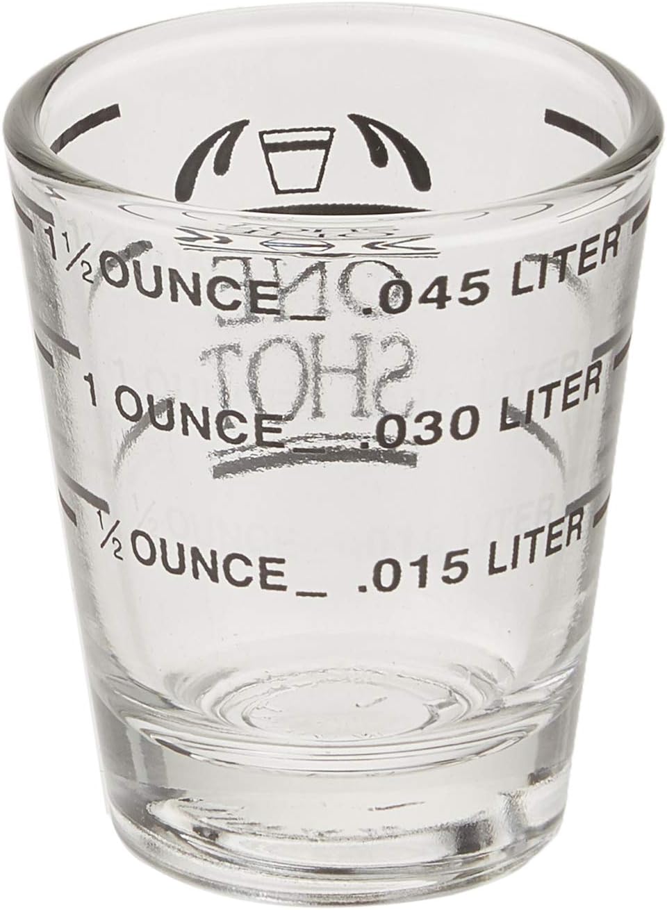 Fox Run Mini Multi-Purpose Liquid and Dry Measuring Shot Glass, Set of 2, 4-Ounce Cups, Clear, Small