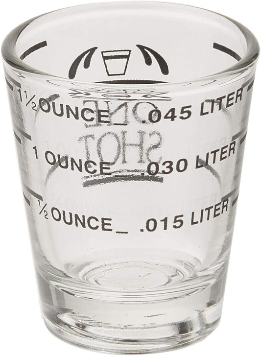 Fox Run Mini Multi-Purpose Liquid and Dry Measuring Shot Glass, Set of 2, 4-Ounce Cups, Clear, Small