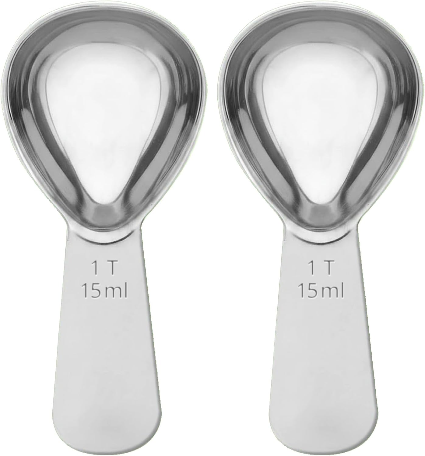 2PCS Coffee Scoop: 1 Tbsp (1/16 Cup / 0.5 Oz / 15Ml) Measuring Spoons Stainless Steel Rose Gold Set for Ground Coffee Protein Powder & Spices Short Handle Fits into Canisters