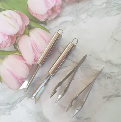 4Pack Pineapple Eye Peeler Remover Tool, Stainless Steel V Shape Pineapple Eye Cutter Removing Fork, Pineapple Eye Clip Kitchen Tools