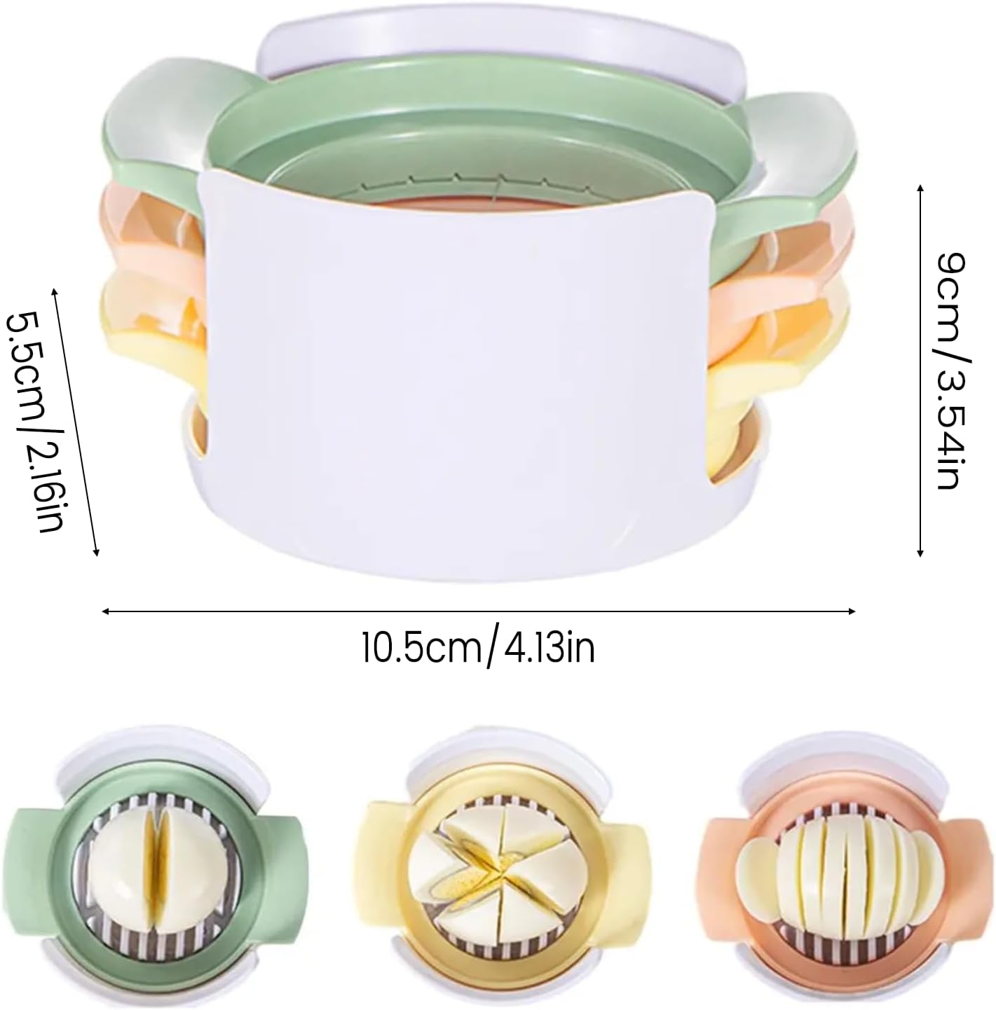 3-in-1 Egg Slicer for Hard Boiled Eggs, Wide Comfort Grip Stainless Steel Wires, Easy Clean and Store