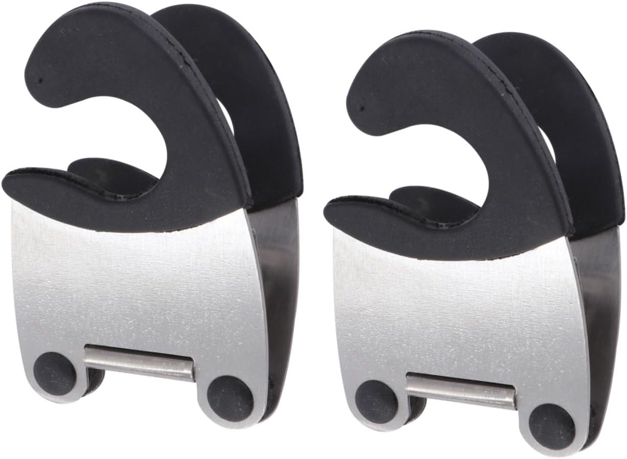Luxshiny 6Pcs Pot Clip Spoon Rest, Stainless Steel & Rubber, Compact, Black, Kitchen Utensil Rest, Anti- Scald, Tabletop, 7.8 x 5.1 x 4.5 cm