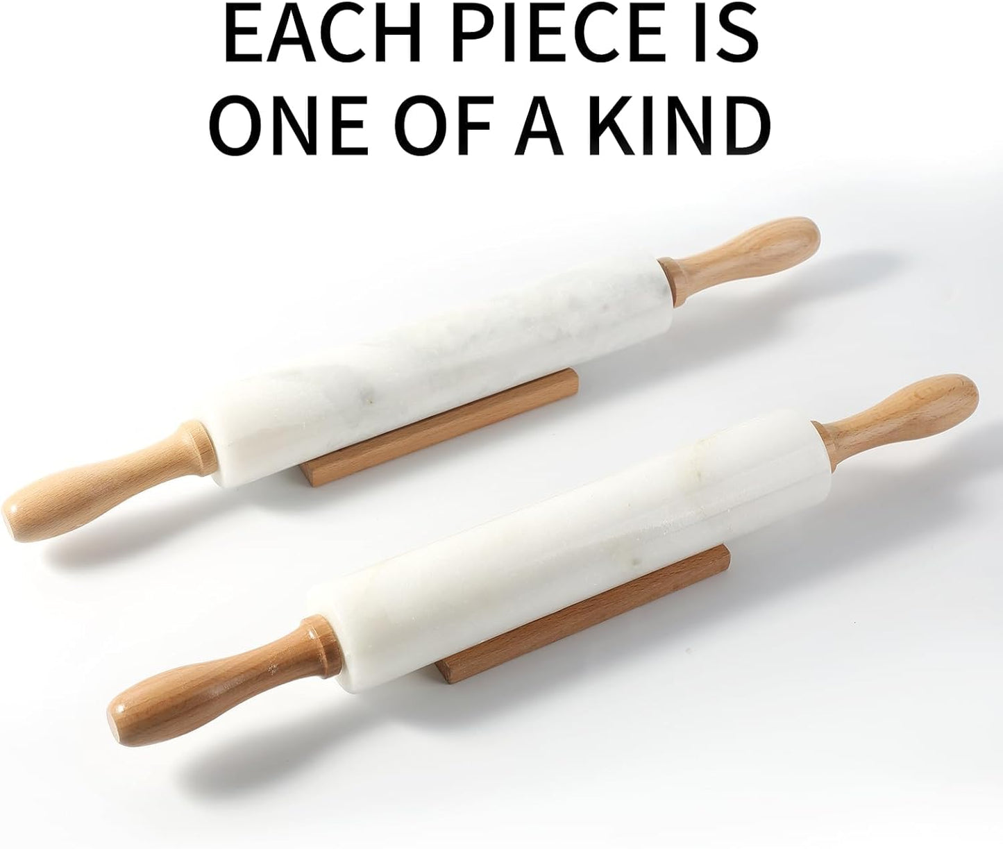 Koville African Natural Marble Rolling Pin, Non-Stick Polished Dough Roller, Pasta, Dumpling, Fondant, Pie Crust, Bread, Pizza Dough, Kitchen Baking Pastry Tools with Mat/Scraper（Namib Fantasy）