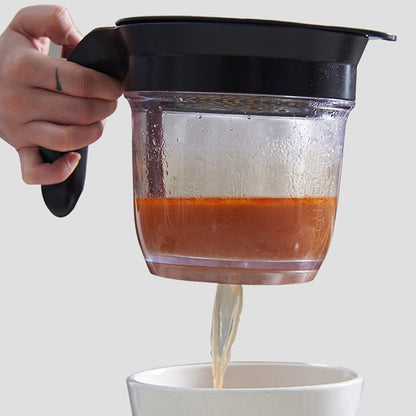 3 in 1 Fat Separator with Bottom Release, Gravy Fat Separator for Cooking, Kitchen Fat Strainer Separator Soup Oil Separator Measuring Cup for Gravy Soup Stew Sauce