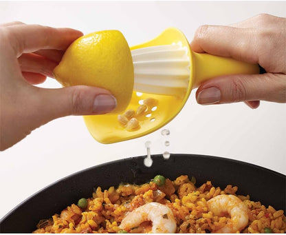 Joseph Joseph Catcher Citrus Reamer with Seed Catcher, Yellow