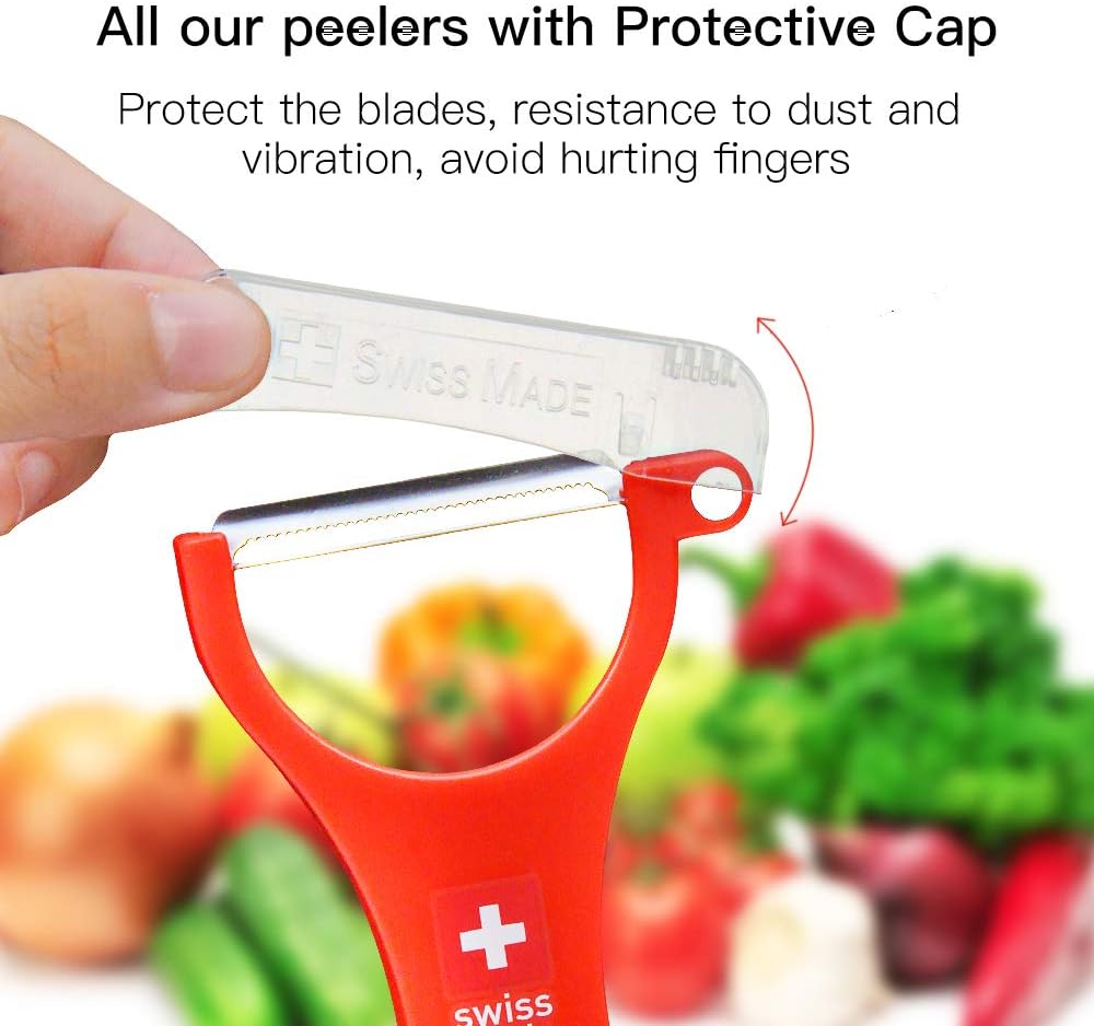 Original Swiss Made Peeler Vegetable&Fruits stainless steel blade Peeler for kitchen (BLACK-Thick skin Peeler)