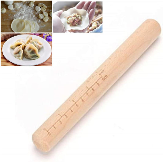 Long Rolling Pin， Baking Dough Roller for Pizza, Pie, Pasta, Bread, Pastry,Noodles(27.16×1.38inch/69×3.5cm)
