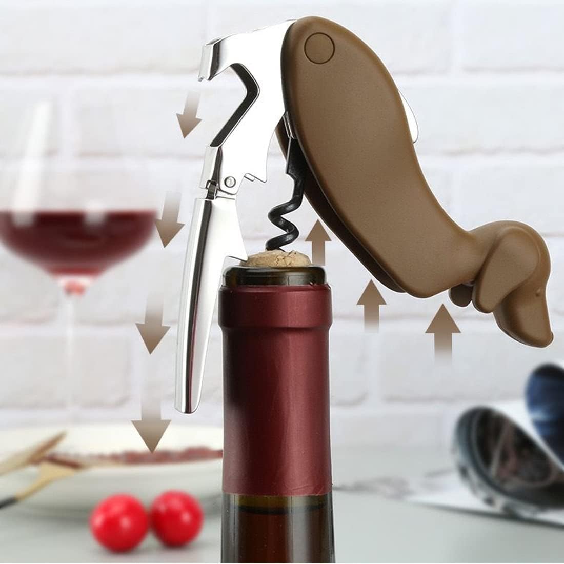 Unique Fish Corkscrew, Professional Waiters Corkscrew Wine Key Bottle Opener,Manual Wine Key for Servers, Waiters, Bartenders and Home Use