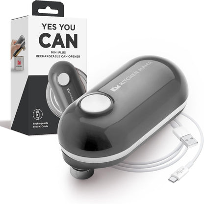Kitchen Mama Mini Plus Rechargeable Electric Can Opener: USB-C Charging, Hands-Free, Auto Stop, Compact, Cordless, Smooth Edge - Perfect for Seniors with Arthritis, Home, and Travel (Red)