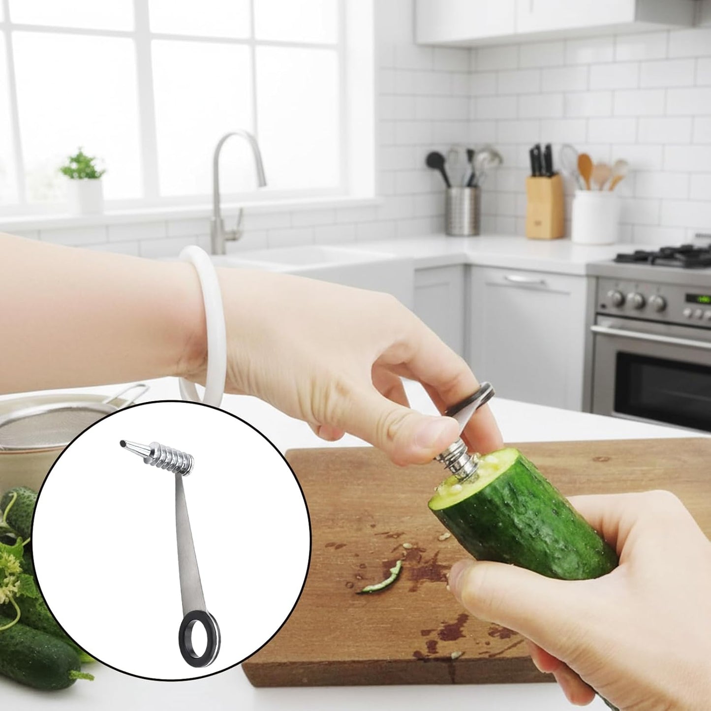 Potato Peeler, Stainless Steel Peeler, 6 Pcs Spiral Cutter Set, Spiral Cutter for Vegetable Preparation, Stainless Steel Vegetable Peeler with Plastic Spiralizers for Kitchen Tasks