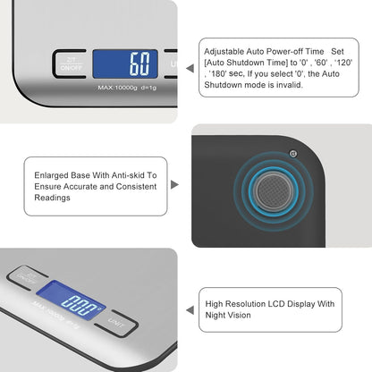 Digital Shipping Scale,Stainless Steel Panel, Accurate Portable Postal Scale for Packages, Small Business,Kitchen, Food, Handmade, Liquids, and Boutique (Rose Gold Battery(5kg/1g))