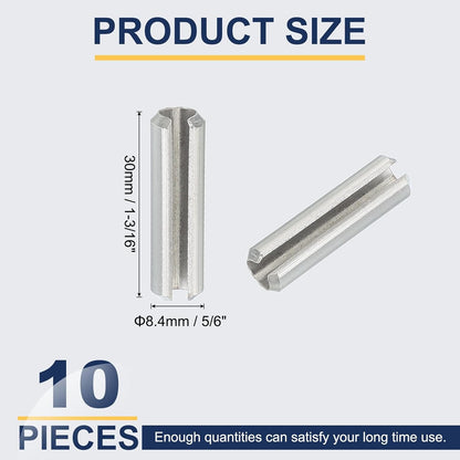 PATIKIL Slotted Spring Pin, 50 Pcs 1/8" x 3/4" (3.2mm x 20mm) 304 Stainless Steel Split Roll Pins Spring Dowel for Home Improvement Automotive Machine Repair, Silver - Colors B