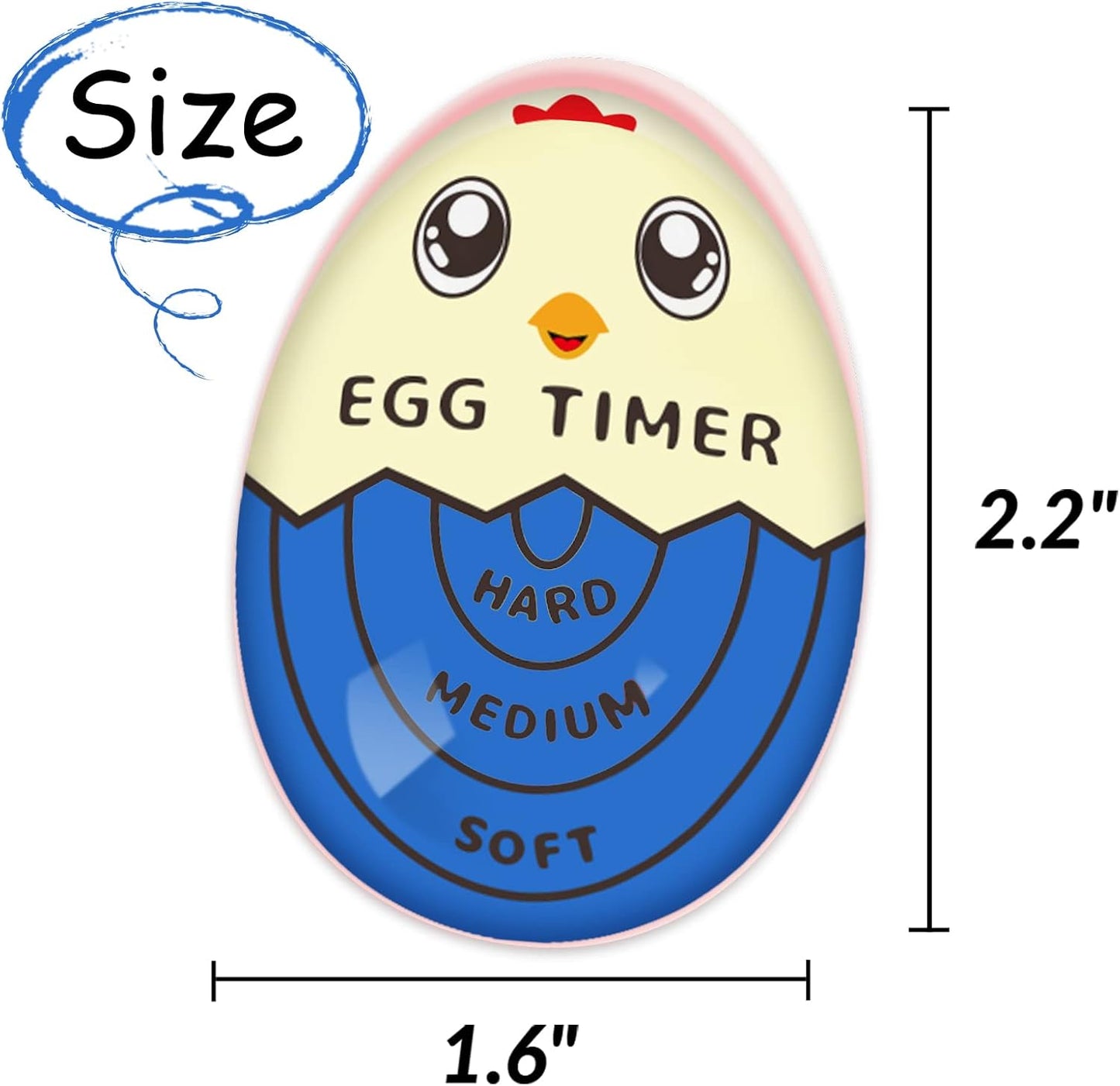 Lasubst Egg Timer for Boiling Eggs that Changes Color When Done, Tricolor