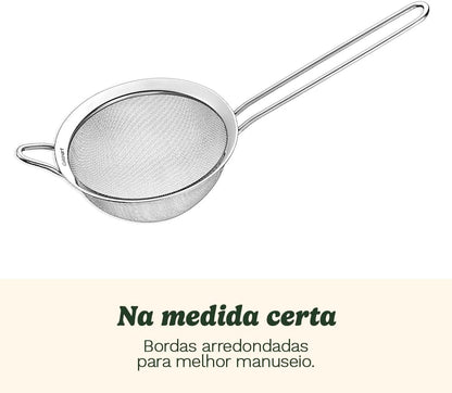 Cuisinart Mesh Strainers, 3 Count Stainless Steel Mesh Strainers for Kitchen, Fine Mesh Kitchen Strainer Set for Sifting, Straining & Cooking, Silver, CTG-00-3MS