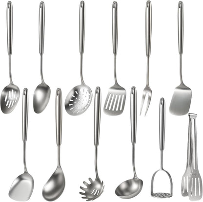 Newness Metal Fish Turner Spatula Stainless Steel for Kitchen Use, Small Griddle Egg Spatula, Flexible, Polished Metal, Corrosion Resistant, Kitchen Slotted Turner with Thin Edge Ideal for Turning,11"