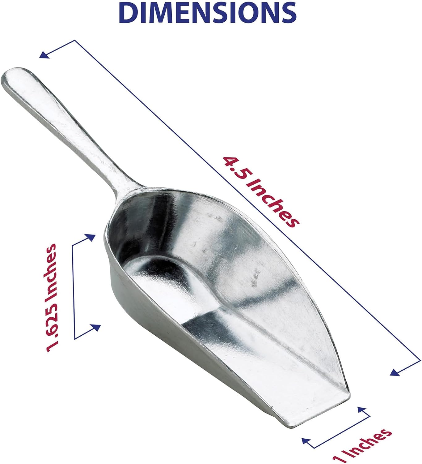 HIC Kitchen Flat Bottom Food Utility Scoop, 7.5-Inch, 185-Millimeter, Set of 2, Commercial-Grade Anodized Cast Aluminum