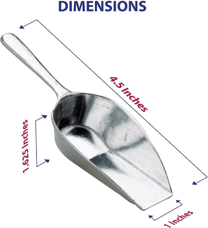 HIC Kitchen Flat Bottom Food Utility Scoop, 7.5-Inch, 185-Millimeter, Set of 2, Commercial-Grade Anodized Cast Aluminum