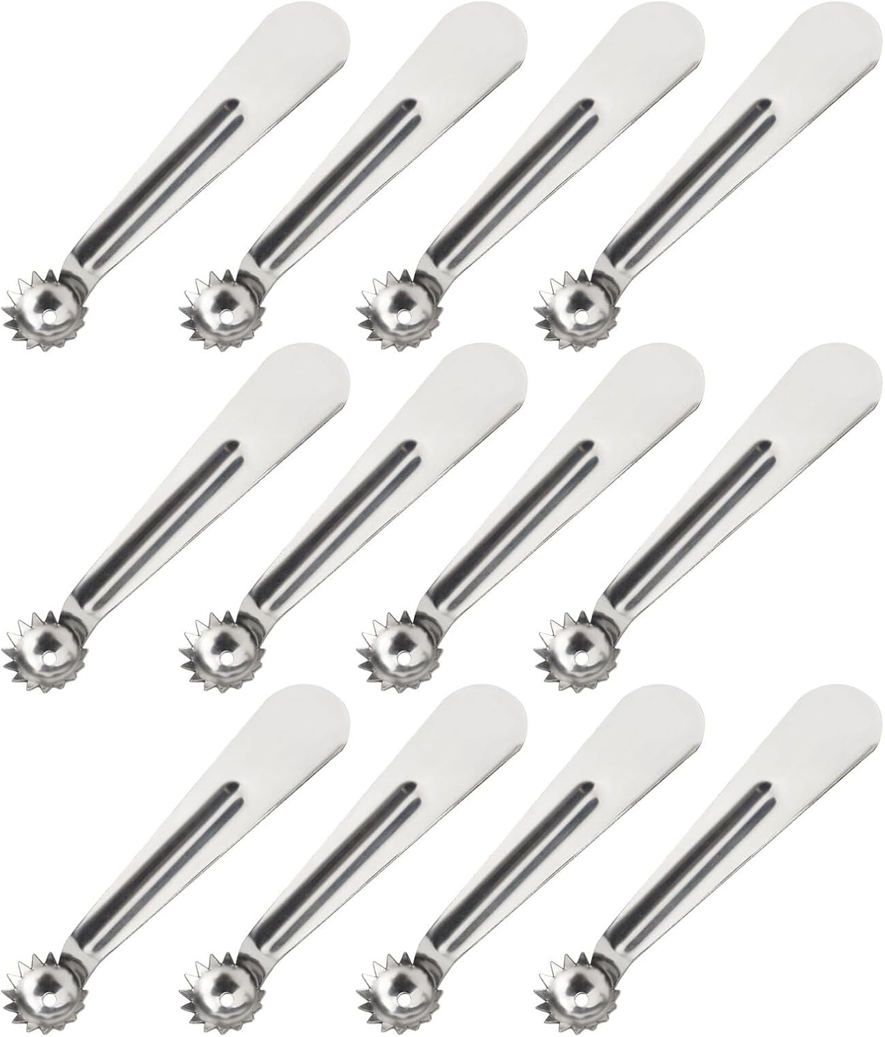 Toyvian 12pcs Stainless Steel Fruit Core Remover Set Tomato Huller Strawberry Stem Remover Multifunctional Vegetable Corer Tool for Kitchen Prep