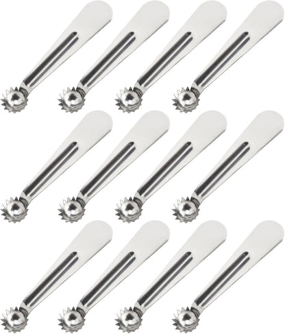Toyvian 12pcs Stainless Steel Fruit Core Remover Set Tomato Huller Strawberry Stem Remover Multifunctional Vegetable Corer Tool for Kitchen Prep