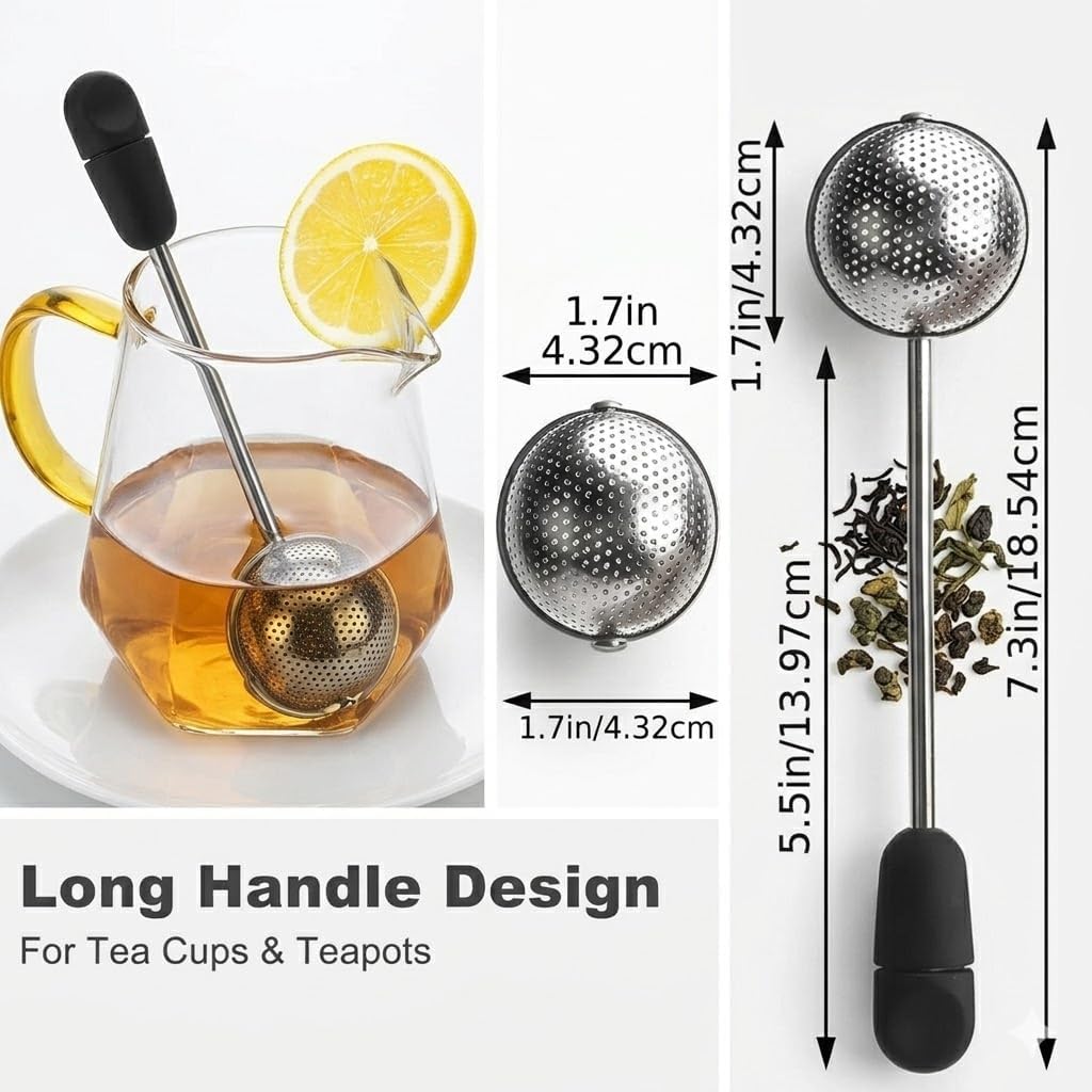 2pack Tea Ball, tea infuser for loose leaf tea, tea strainers for loose tea, stainless steel tea strainer, loose leaf tea steeper, easy clean, tea fine mesh strainer reusable