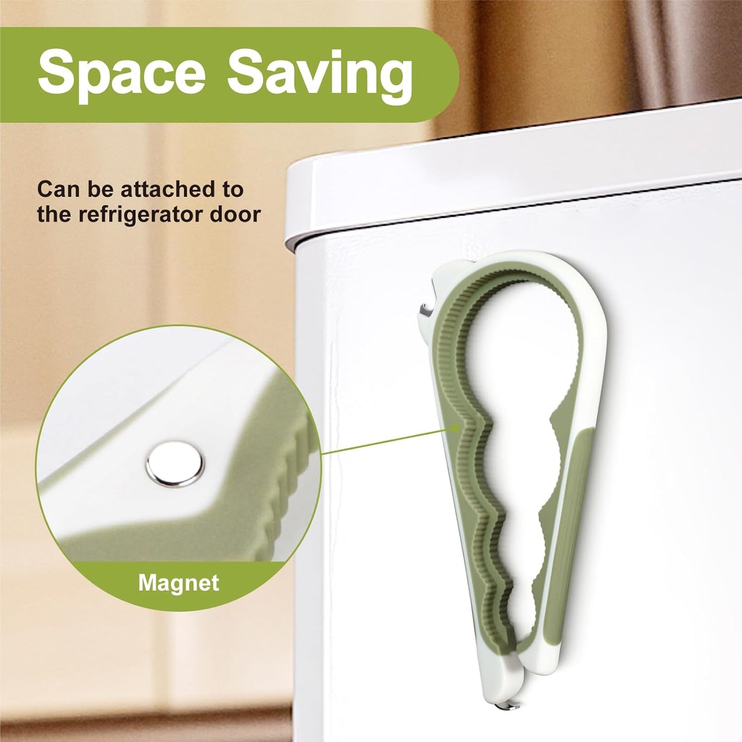 2026 6 in 1 Jar Opener for Weak Hands,Seniors with Arthritis, Large Multi Function Bottle Opener Lid Opener with Non Slip Rubber Jar opener Gripper Pad, Magnetic Suction Saves Space