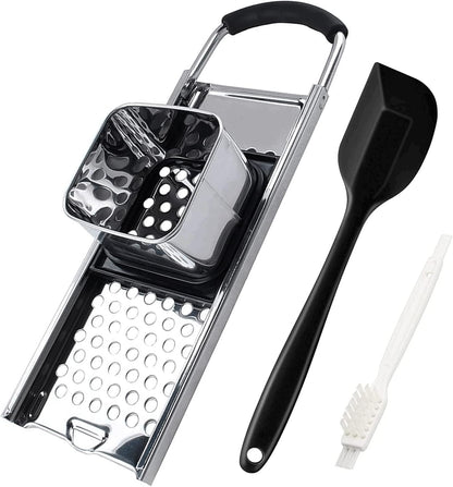 KEISSCO Stainless Steel Spaetzle Maker with Comfort Grip Handle, Homemade Traditional German Egg Noodle Dumpling Making Tool Set