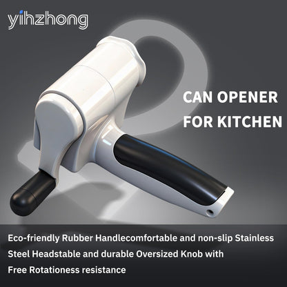 Hand-cranked cheese grater, rotary cheese grater, restaurant-quality, with handle, designed for hard cheese and chocolate, white model