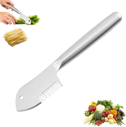 Stainless Steel Multi-purpose Julienne Peeler, Uniform Strips, Shreds & Peels, Effortless Potato Peeler Hand, Cabbage Shredder, Carrot Cutter & Cucumber Slicer, Vegetable peeler stainless steel